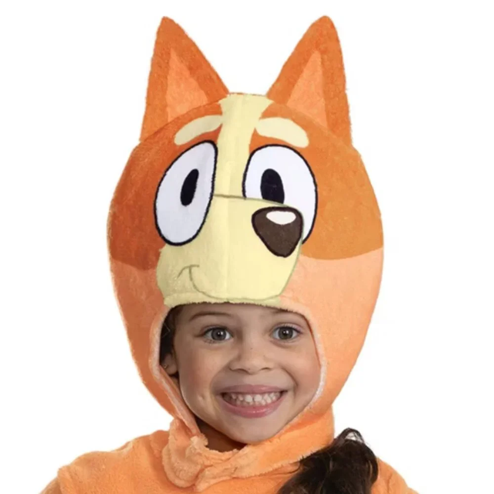 Bluey Bingo Halloween Costume 4/6 Fleece Orange Jumpsuit 2 Pc Toddler Girls
